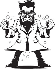 Wrathful Wellness Furious Doctor Icon in Vector Angry Brilliance Passionate Doctor Emblem