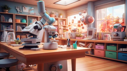A Colorful and Organized Science Classroom - obrazy, fototapety, plakaty