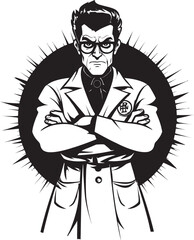 Angry Healing Energetic Doctor Vector Logo Brilliant Wrath Fierce Doctor Icon