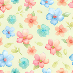 Fototapeta na wymiar Watercolor floral seamless design 1