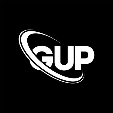 GUP logo. GUP letter. GUP letter logo design. Initials GUP logo linked with circle and uppercase monogram logo. GUP typography for technology, business and real estate brand.