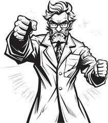 Healing Anger Powerful Doctor Logo Design Wrathful Healing Dynamic Doctor Icon in Vector