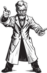 Wrathful Healing Powerful Doctor Symbol Angry Brilliance Striking Doctor Icon in Vector