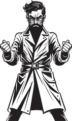 Furious Care Energetic Doctor Emblem Design Angry Expertise Striking Brilliance Vector Icon