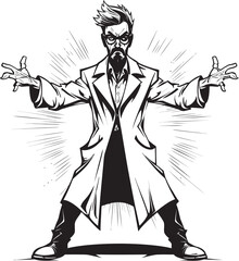 Angry Authority Intense Doctor Symbol in Vector Design Wrathful Wisdom Bold Doctor Icon in Vector Logo