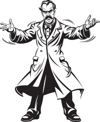 Angry Healing Commanding Doctor Vector Logo Design Brilliant Rage Striking Doctor Vector Logo Icon