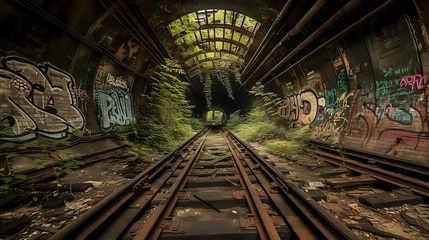 Fotobehang Forgotten Subway Secrets Unveiled./n © Крипт Крпитович