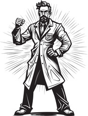 Fiery Brilliance Furious Doctor Logo Design Angry Surgeon Brilliant Doctor Vector Logo