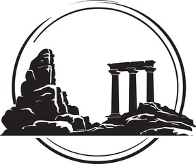 Obraz premium Vector Icons Embodying the Spirit, Majesty, and Elegance of Ancient Greek Architecture Greek Architecture Revived in Vector Timeless and Iconic Logo Designs