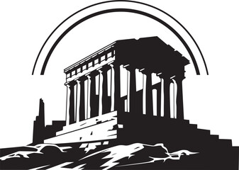 Vector Designs Inspired by Ancient Greeces Architectural Icons Timeless Greek Architectural Symbols Vector Edition - obrazy, fototapety, plakaty