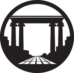 Fototapeta premium Greek Architectural Icons in Vector Eternal Magnificence Vector Depictions of Ancient Greek Architectural Marvels Symbols of Prestige