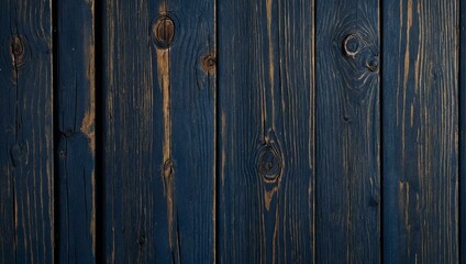 Fototapeta premium Close-up shot highlighting the textures and patterns of dark blue painted wooden planks