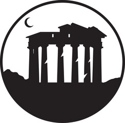 Vector Logos Echoes of Ancient Greek Design Vector Homage Ancient Greek Architectural Marvels - obrazy, fototapety, plakaty