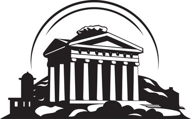 Ancient Greek Architectural Masterpieces Vector Logo Reminiscent Vector Symbols of Greek Architectural Marvels A Legacy Reimagined