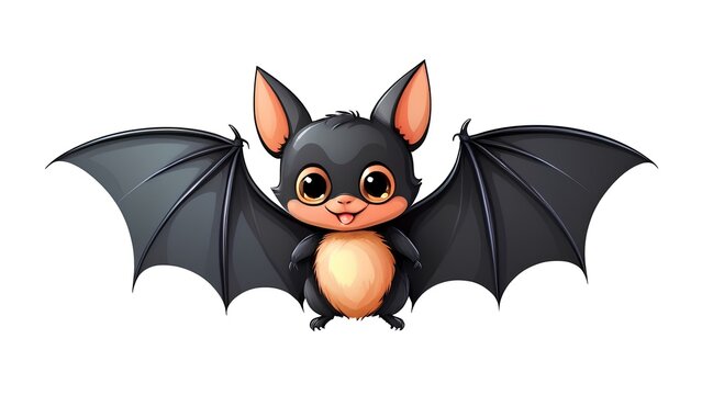 A cartoon bat with a big smile on its face