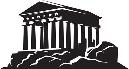 Vector Representations of Historic Greek Architectural Icons Greek Architectural Heritage Vector Logo Depictions