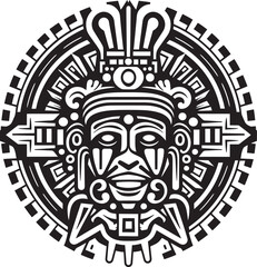 Vector Logos Celebrating Antique Aztec Drawings Antique Aztec Iconography Vintage Drawing Icon Vector Logos