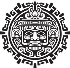 Celebrating Aztec Civilization Antique Drawing Icon Logos Ancient Aztec Drawings Brought to Life Vector Logos