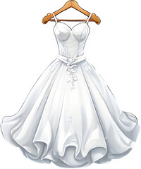 white wedding dress.Generative AI