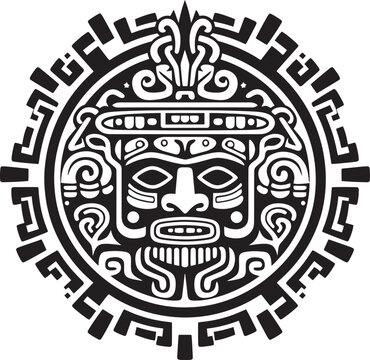 Celebrating Aztec Civilization Antique Drawing Icon Logos Ancient Aztec Drawings Brought to Life Vector Logos