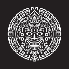 Antique Aztec Artistry Restored Drawing Icon Vector Logos Vector Logos Reviving Aztec Cultural Legacy Antique Drawing Icons