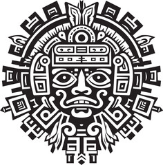 Vintage Aztec Inspirations Renewed Antique Drawing Icon Logos Restoring Ancient Aztec Art Vintage Drawing Icon Vector Logos