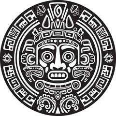 Restoring Ancient Aztec Art Vintage Drawing Icon Vector Logos Antique Aztec Iconography Reinvigorated Drawing Icon Logos