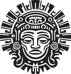 Vector Logos Capturing Aztec Artistry Antique Drawing Icons Antique Aztec Legacy Perpetuated Drawing Icon Vector Logos