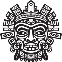 Antique Aztec Legacy Perpetuated Drawing Icon Vector Logos Reviving Vintage Aztec Art Antique Drawing Icon Logos
