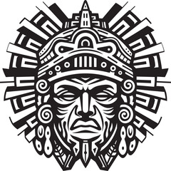 Antique Aztec Iconography Rediscovered Drawing Icon Vector Logos Vintage Aztec Inspirations Renewed Antique Drawing Icon Logos