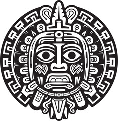 Naklejka na ściany i meble Emblematic Aztec Designs Vector Logo Edition Ancient Aztec Iconography Vector Illustrations