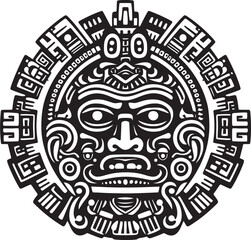 Antique Aztec Artistic Traditions Revived Drawing Icon Vector Logos Celebrating Aztec Cultural Legacy Vintage Drawing Icon Logos