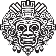 Vintage Aztec Icons Revisited Antique Drawing Icon Logos Embracing Aztec Symbolism in Vector Drawing Icon Logos