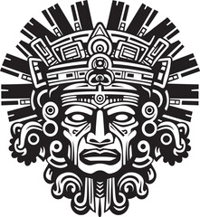 Antique Aztec Tradition Reimagined Vector Drawing Icon Logos Vintage Aztec Symbolism Renewed Antique Drawing Icon Designs