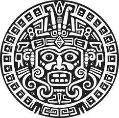 Reviving Ancient Aztec Symbolism Antique Drawing Icon Logos Vintage Aztec Artistry Rediscovered Vector Logo Tributes