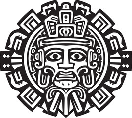 Naklejka na ściany i meble Ancient Aztec Cultural Symbols Preserved Drawing Icon Vector Logos Iconic Aztec Drawings Resurfaced Antique Drawing Icon Logos