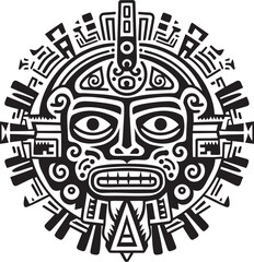 Resurrecting Aztec Cultural Icons Vector Drawing Icon Logos Antique Aztec Symbolism Rediscovered Drawing Icon Vector Logos