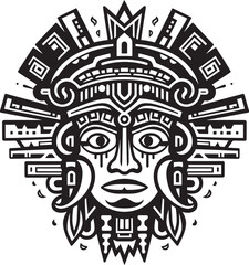 Vector Ode Celebrating Aztec Drawing Icons Aztec Art Vector Echoes of the Past