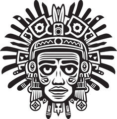 Ancient Aztec Art Vector Interpretations Vector Ode Celebrating Aztec Drawing Icons