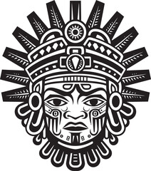 Aztec Artistry Vector Logos of Antiquity Emblematic Aztec Designs Vector Iconography