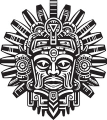 Ancient Aztec Iconography Vector Illustrations Legacy of Aztec Culture Iconic Vector Art