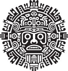 Celebrating Antique Aztec Art Vector Logos Echoes of Aztec Civilization Vector Design Icons