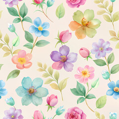 Obraz premium Watercolor floral illustration backdrop 1