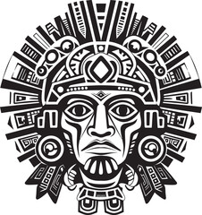 Vector Tributes to Aztec Art Antique Drawing Icons Timeless Aztec Symbols Vintage Drawing Icon Vector Logos