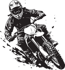 Trailblazing Champion Dirt Bike Rider Vector Logo Design Off Road Warrior Dirt Bike Rider Vector Logo Icon