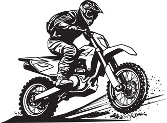 Off Road Warrior Dirt Bike Rider Vector Logo Icon Dirt Bike Dominator Vector Logo Design for Riders