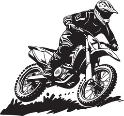 Adrenaline Rush Dirt Bike Rider Icon in Vector Blaze Your Trail Dirt Bike Rider Vector Logo Design