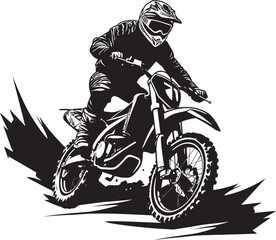 Dirt Bike Legend Vector Logo Icon for Riders Daredevil Rider Dirt Bike Rider Vector Logo Design