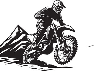 Adventure Awaits Dirt Bike Rider Vector Logo Icon Unleash the Thrill Vector Logo Design for Riders