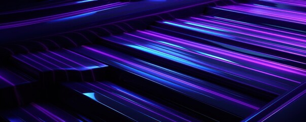 Violet and black modern abstract squares background with dark background in blue striped in the style of futuristic chromatic waves, colorful minimalism pattern 